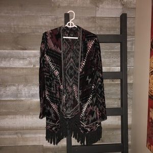 Lucky Brand Aztec Fringe Carigan